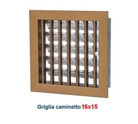 Bocchetta Aria cm16x15 BRONZO-Griglia x Caminetto Regolabile con Serranda