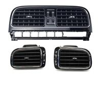Bocchetta Aria condizionata per Auto, cruscotto Centrale Nero Brillante per VW Polo 2011 2012 2013 6RD819728 6RD819703 6RD819704, Bocchetta cromata per Presa d'Aria AC (Sinistra-Destra)
