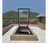 Bocchetta da tetto in acciaio, Accesso alla soffitta Botola for tetto Lucernario Finestra in vetro temperato in alluminio Dimensioni multiple(26x40in(66x102cm))