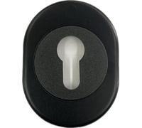 BOCCHETTA ROSETTA PER PORTA PORTONE BLINDATO IN ALLUMINIO NERO F5 E INTERNO IN NYLON NERO (TONDA FORO CILINDRO YALE)
