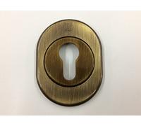 BOCCHETTA ROSETTA PER PORTA PORTONE BLINDATO, PIASTRINA PER CILINDRO EUROPEO OTTONE BRONZATO 82X62 COMPLETA DI VITI DI FISSAGGIO SECUREMME