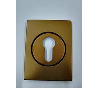 BOCCHETTA ROSETTA QUADRA PER PORTA PORTONE BLINDATO, PIASTRINA PER CILINDRO EUROPEO FINITURA ALLUMINIO BRONZATO F4 82X62 COMPLETA DI VITI DI FISSAGGIO SECUREMME