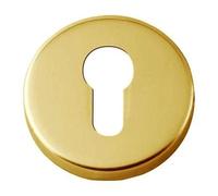 Bocchetta Tonda Foro Cilindro Ottone Lucido - Rosetta Copriforo per Serratura - Accessorio per Porte Interne e Esterne - Design Classico in Metallo Resistente Ø 50 mm