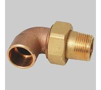 BOCCHETTONE A GOMITO BRONZO A 3 PEZZI FILETTATO MASCHIO SALDARE FEMMINA 22x3/4
