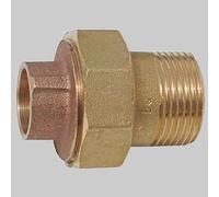 BOCCHETTONE BRONZO A 3 PEZZI DIRITTO FILETTATO MASCHIO A SALDARE FEMMINA - 35 x