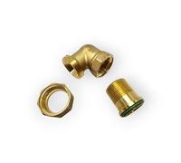 BOCCHETTONE CURVO SQUADRO Ø 1"1/2 11/2 CONICO RACCORDO 3 PEZZI OTTONE