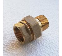 Bocchettone MF da 1"+1/2 conico in ottone per acqua con guarnizione
