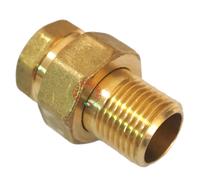 BOCCHETTONE OTTONE DRITTO TRE PEZZI Ø 2" CONICO RACCORDO FILETTATO MF