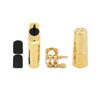 Bocchino per Sassofono Contralto, Kit Accessori Strumenti Musicali in Metallo con 2 Cuscinetti e Cappuccio, per Principianti e Performance