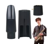 Bocchino per sassofono contralto, set di legature, tappo per flauto, ricambio facile da montare, kit di accessori da 3 pezzi, durevole, leggero, pratico strumento per esercitazioni musicali