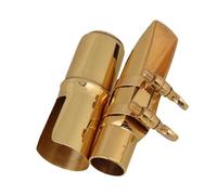 Bocchino Per Sassofono Si Bemolle Acuto Con Kit Clip Per Cappuccio Strumenti Per Sassofono Parti Del Bocchino Sassofono Riparazione Parte (Color : Gold)