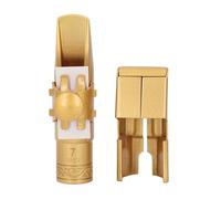 Bocchino per sassofono soprano B piatto, bocchino per sassofono per sax soprano, bocchino per sassofono in ottone placcato oro smerigliato con apertura della bocca n. 7, bocchino
