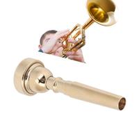 Bocchino per Tromba, Strumento Musicale a Corno Professionale in Ottone, Elegante e di Lunga Durata, Accessori Professionali (7 d'oro c)