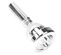 Bocchino per Trombone Bocchino Professionale in Ottone Placcato Argento Portatile per la Maggior Parte dei Tromboni Tenore(D'argento)