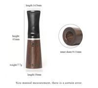 Bocchino Sigaro Legno Ebano Per Uomo Donna Set Portasigari Portatile 4 Dimension