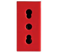 Bocchiotti presa bivalente 2P+T 10/16A 250V rossa 02808