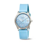 Boccia Titanio 3356-03 Orologio da donna in titanio 35 mm con quadrante blu, orologio al quarzo con cinturino in PU blu, impermeabile 10 bar, leggero e anallergico, sportivo elegante