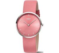 Boccia Orologio da donna in titanio 3309-13, 36 mm, con quadrante rosa, orologio al quarzo con cinturino in pelle rosa, ultra sottile circa 7 mm, impermeabile 3 bar, leggero e anallergico