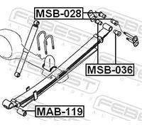 Boccola balestre al supporto molla MSB-028 FEBEST per MITSUBISHI HYUNDAI