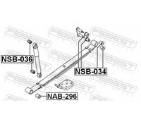 Boccola balestre al supporto molla NSB-034 FEBEST per NISSAN NP300 PICKUP NAVARA