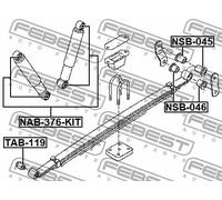 Boccola balestre al supporto molla NSB-045 FEBEST per NISSAN NAVARA NP300