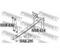Boccola balestre anteriore NAB-296 FEBEST per NISSAN PICK UP TERRANO I