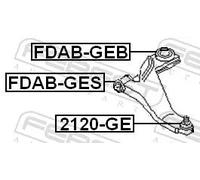 Boccola braccio oscillante anteriore FDAB-GES FEBEST per JAGUAR FORD