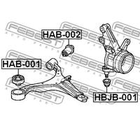 Boccola braccio oscillante anteriore HAB-001 FEBEST per HONDA CIVIC VI Fastback