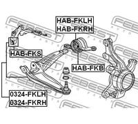 Boccola braccio oscillante anteriore HAB-FKS FEBEST per HONDA