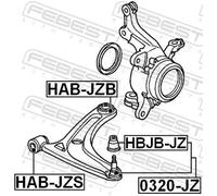 Boccola braccio oscillante anteriore HAB-JZS FEBEST per HONDA JAZZ II