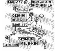 Boccola braccio oscillante anteriore MAB-110 FEBEST per MITSUBISHI L200 / TRITON