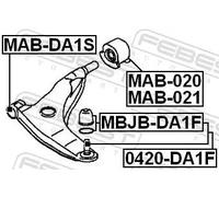 Boccola braccio oscillante anteriore MAB-DA1S FEBEST per MITSUBISHI VOLVO