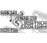Boccola braccio oscillante anteriore NAB-240 FEBEST per NISSAN X-TRAIL I