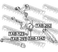 Boccola braccio oscillante anteriore TAB-293 FEBEST per LEXUS TOYOTA