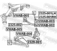 Boccola braccio oscillante anteriore VWAB-005 FEBEST per PORSCHE VW AUDI