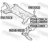 Boccola braccio oscillante Assale anteriore FDAB-CB8RH FEBEST per FORD C-MAX II