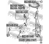 Boccola braccio oscillante Assale anteriore inferiore BZAB-049 FEBEST per JEEP