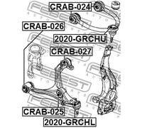 Boccola braccio oscillante Assale anteriore inferiore CRAB-026 FEBEST per JEEP