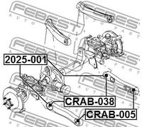 FEBEST CRAB-038 Supporto, Braccio oscillante per JEEP