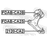 Boccola braccio oscillante Assale anteriore inferiore FDAB-CA2S FEBEST per FORD