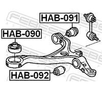 Boccola braccio oscillante Assale anteriore inferiore HAB-092 FEBEST per HONDA