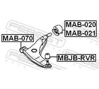 Boccola braccio oscillante Assale anteriore inferiore MAB-021 FEBEST per VOLVO