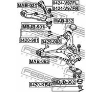 Boccola braccio oscillante Assale anteriore inferiore MAB-063 FEBEST
