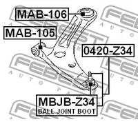 Boccola braccio oscillante Assale anteriore inferiore MAB-105 FEBEST per JEEP