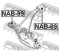 Boccola braccio oscillante Assale anteriore inferiore NAB-99 FEBEST per NISSAN