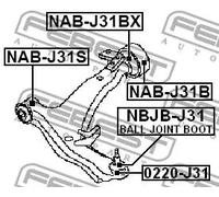Boccola braccio oscillante Assale anteriore inferiore NAB-J31S FEBEST per NISSAN