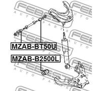 Boccola braccio oscillante Assale anteriore superiore MZAB-BT50U FEBEST per FORD