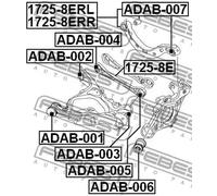 Boccola braccio oscillante Assale posteriore inferiore ADAB-003 FEBEST per AUDI