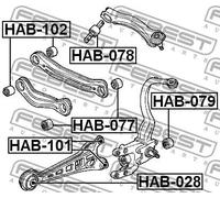 Boccola braccio oscillante Assale posteriore inferiore HAB-101 FEBEST per HONDA