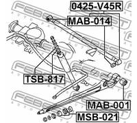 Boccola braccio oscillante Assale posteriore inferiore MAB-001 FEBEST
